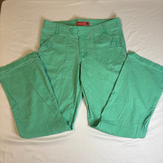 Mossimo Supply Co Women’s Green Bootcut Pants Size 13 Cotton Casual Mid Rise