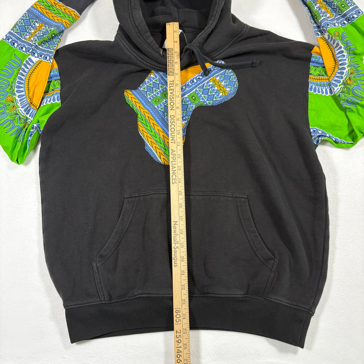 Prep By Mens XL Hoodie Black Africa Dashiki Sleeve Pullover Graphic Streetwear