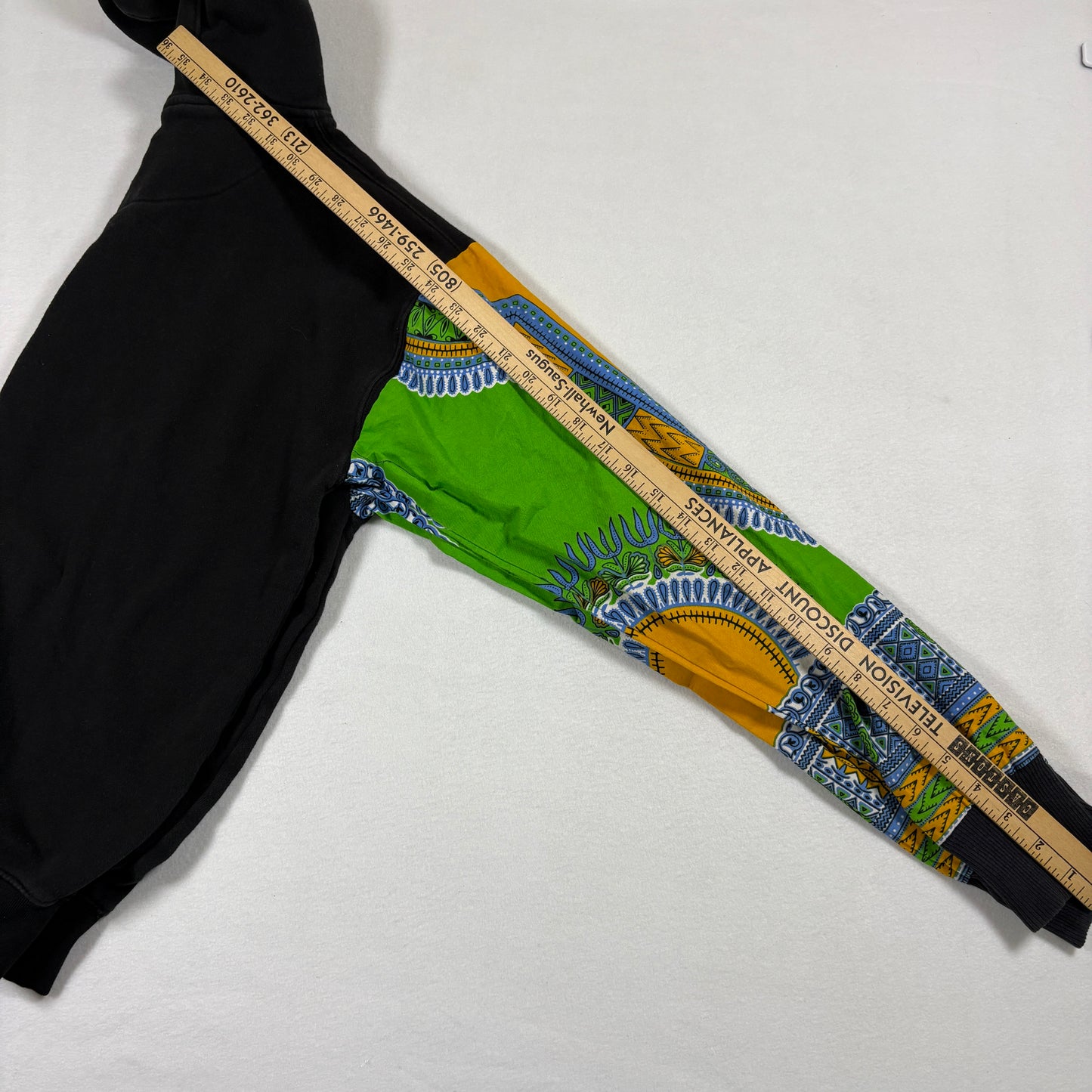 Prep By Mens XL Hoodie Black Africa Dashiki Sleeve Pullover Graphic Streetwear