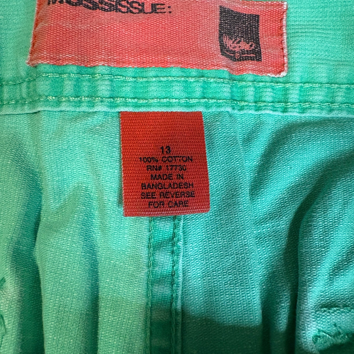 Mossimo Supply Co Women’s Green Bootcut Pants Size 13 Cotton Casual Mid Rise