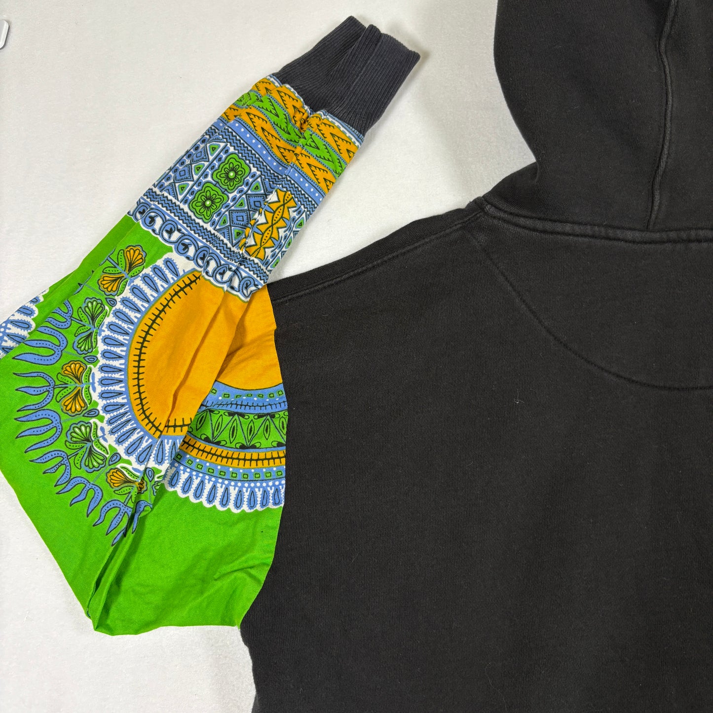 Prep By Mens XL Hoodie Black Africa Dashiki Sleeve Pullover Graphic Streetwear