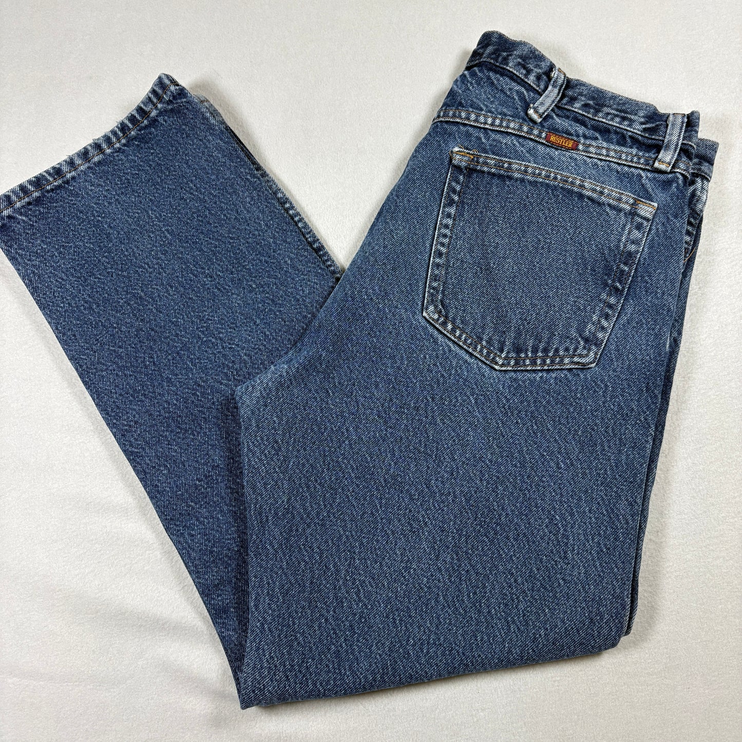 Rustler Jeans Mens 36x30 Blue Vintage Straight Leg Heavyweight Denim USA Made