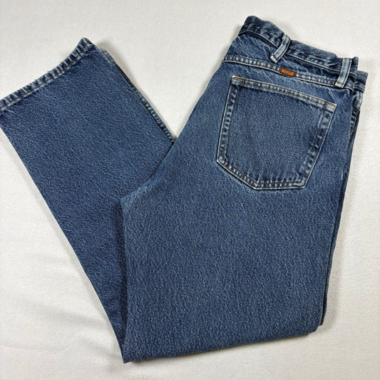 Rustler Jeans Mens 36x30 Blue Vintage Straight Leg Heavyweight Denim USA Made