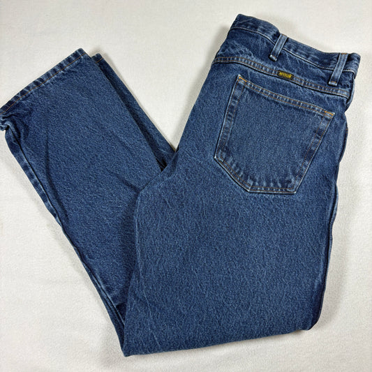Rustler Jeans Mens 38x30 Blue Vintage Straight Leg 100% Cotton Denim Mexico
