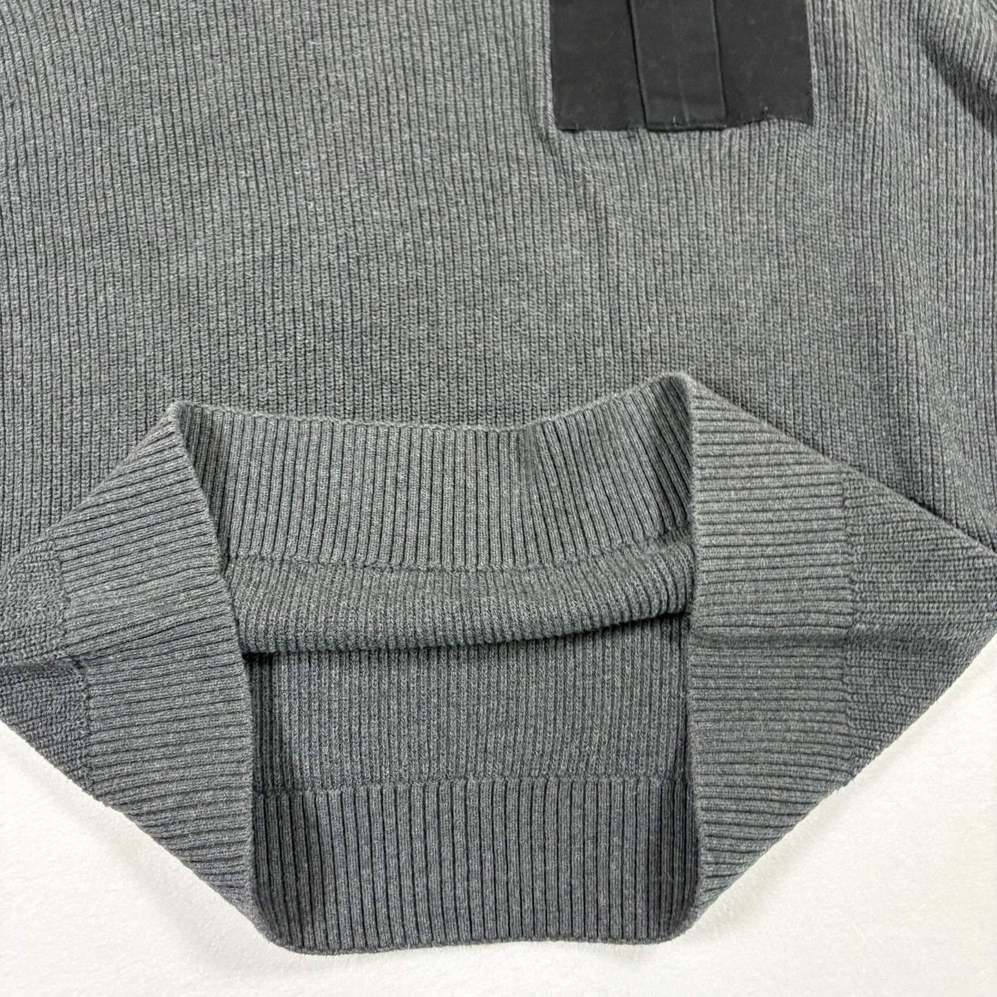 American Rag Mens Sweater Large Gray Knit Cotton Military Utility Pocket Y2K