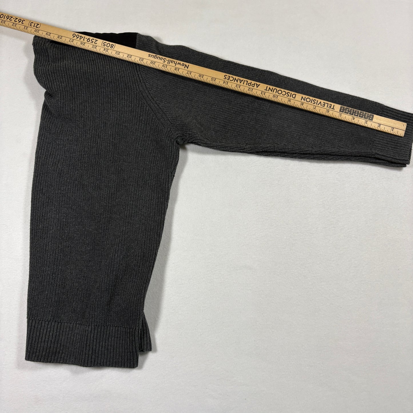 American Rag Mens Sweater Large Gray Knit Cotton Military Utility Pocket Y2K