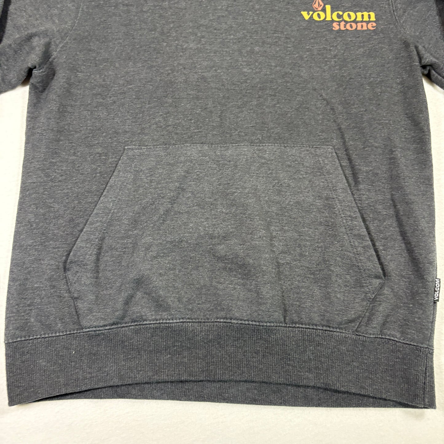 Volcom Youth Hoodie Large 12-14 Gray Pullover Skate Surf Logo Graphic Y2K