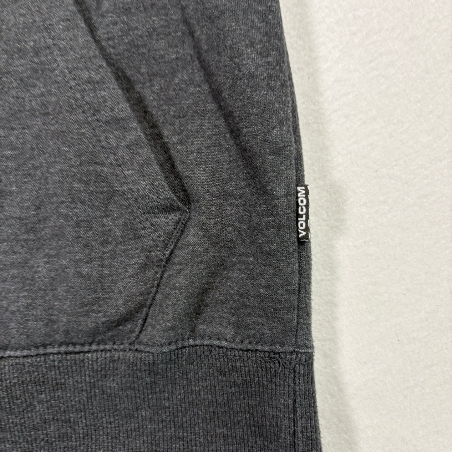 Volcom Youth Hoodie Large 12-14 Gray Pullover Skate Surf Logo Graphic Y2K