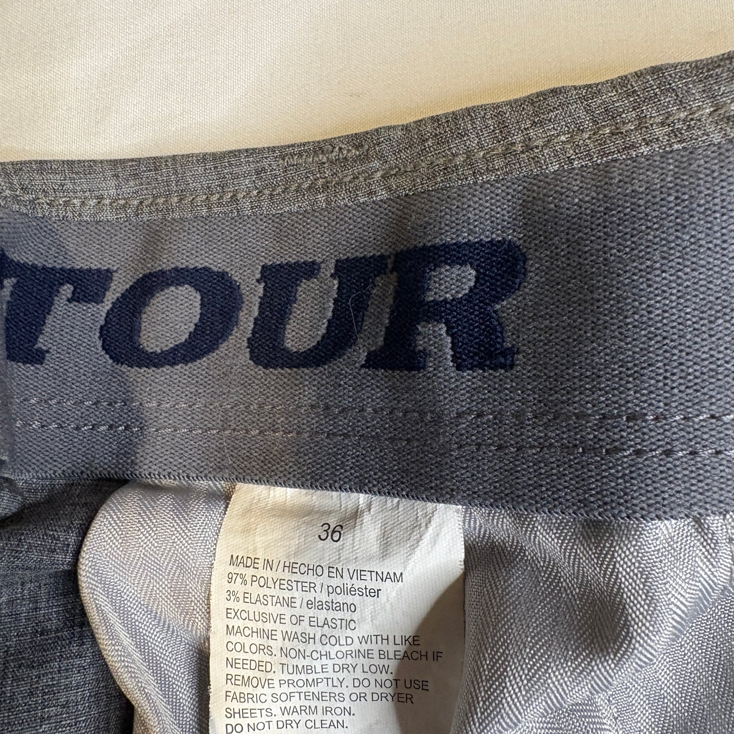 PGA Tour Men’s Golf Shorts Size 36 Gray Stretch Flat Front Casual Performance