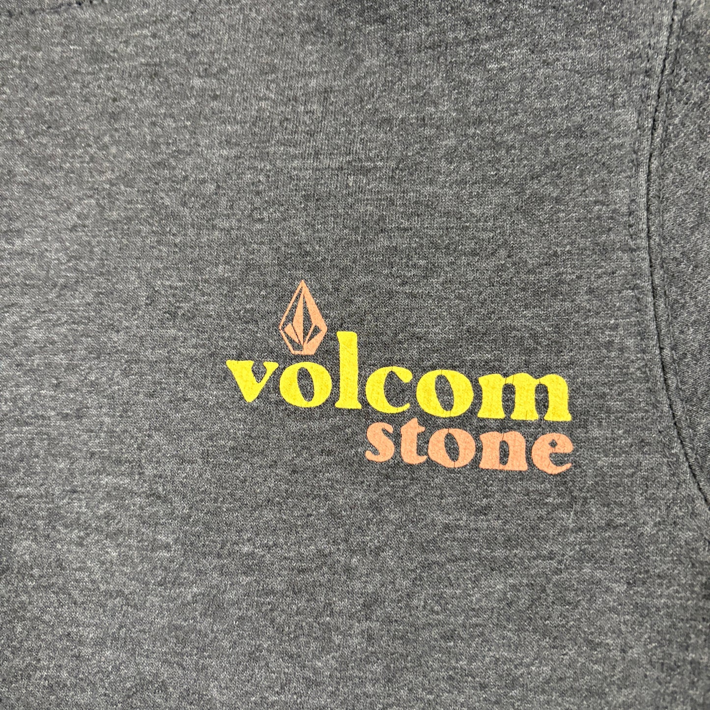 Volcom Youth Hoodie Large 12-14 Gray Pullover Skate Surf Logo Graphic Y2K