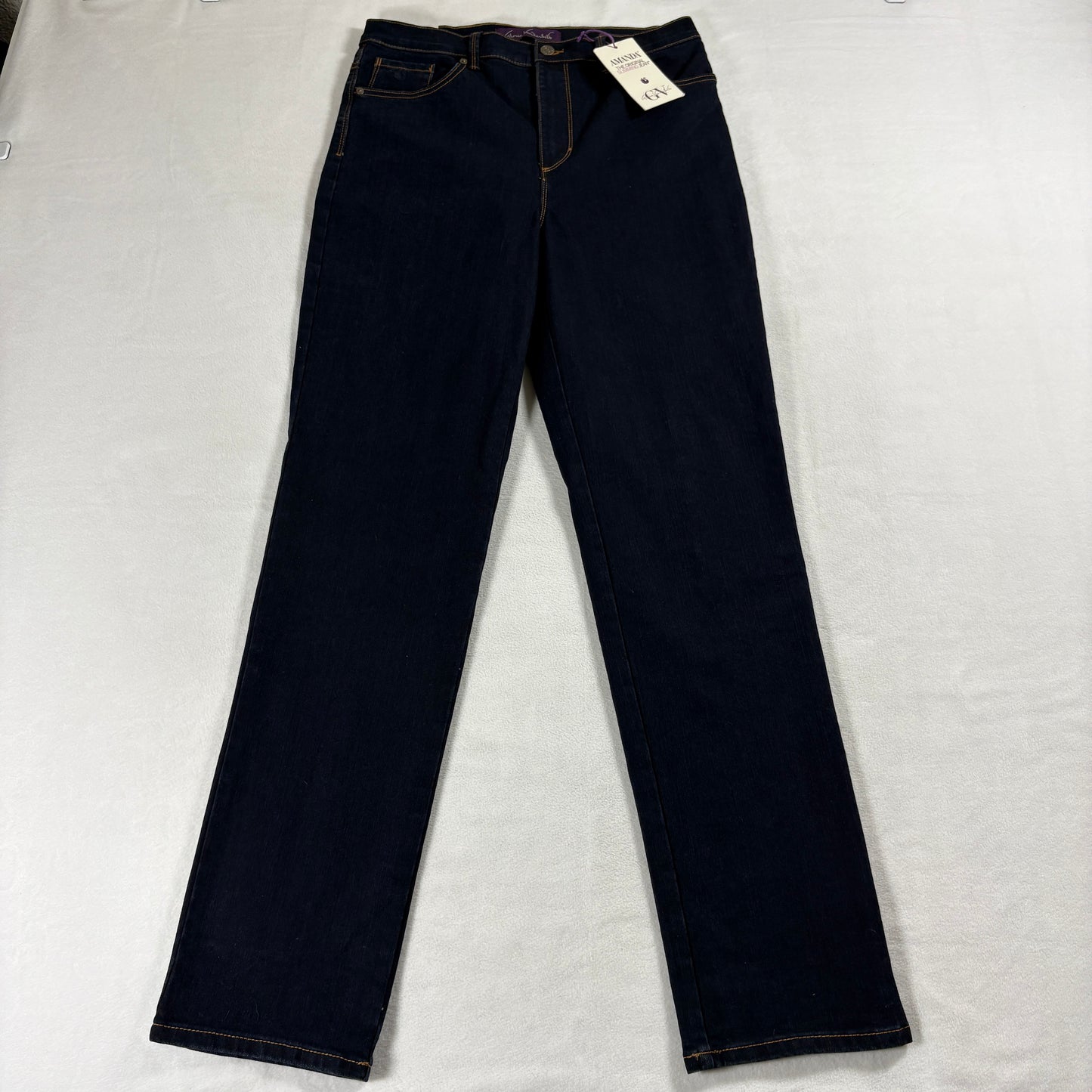 NWT Gloria Vanderbilt Amanda Womens 10L Slimming Straight Dark Wash Jeans