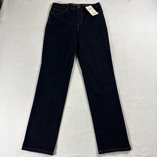 NWT Gloria Vanderbilt Amanda Womens 10L Slimming Straight Dark Wash Jeans