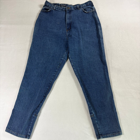 Cap Ferrat Jeans Women 34/20 Fits Like 32x28 Blue Straight Vintage Lace Hem