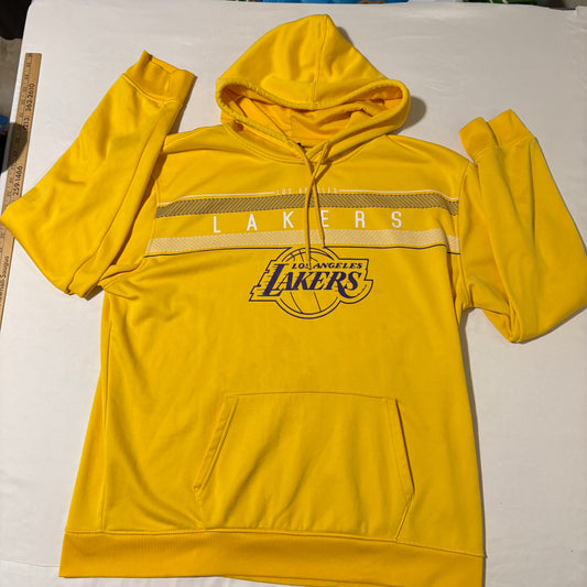 Los Angeles Lakers Hoodie Mens L Yellow Pullover Sweatshirt NBA Fan Apparel