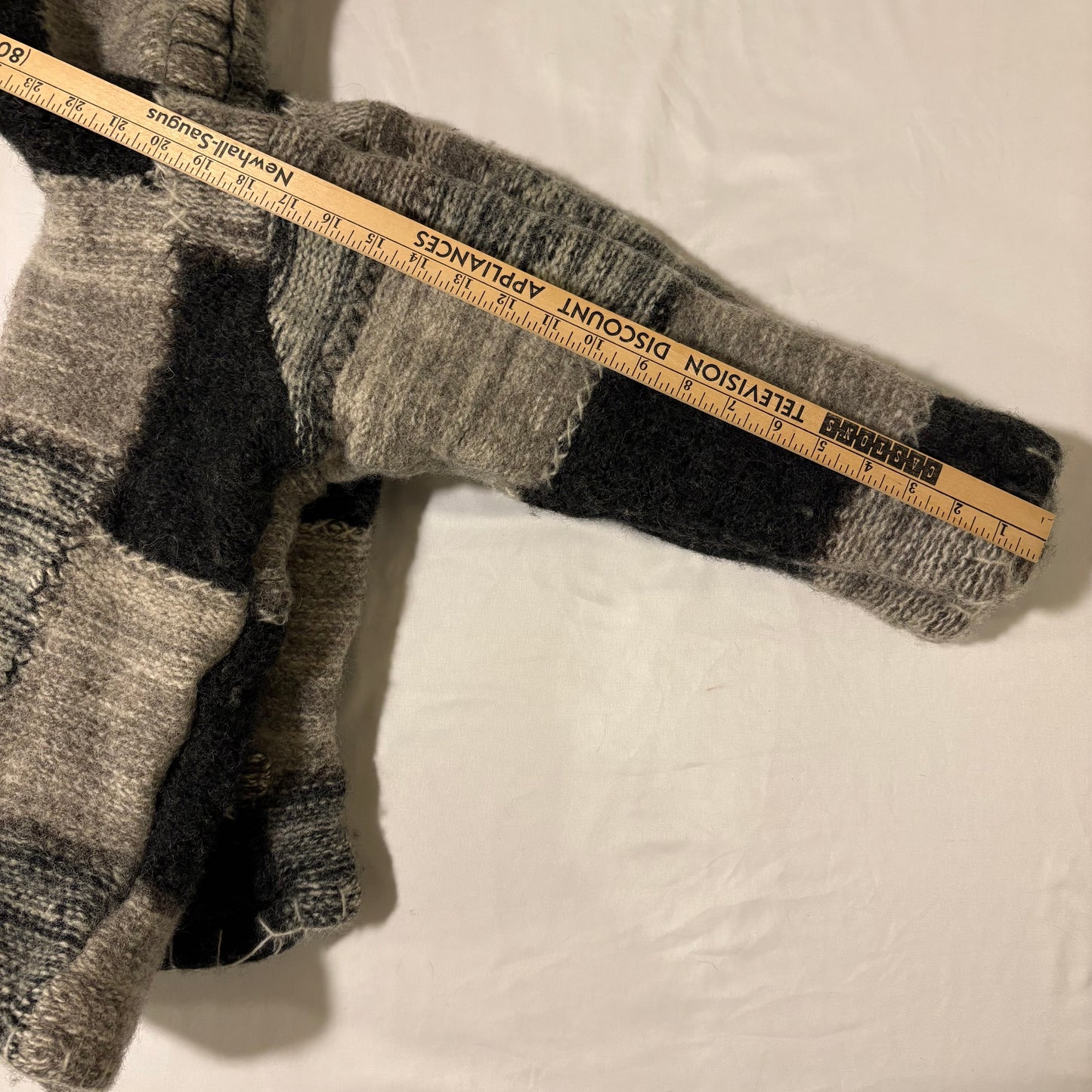 Shopaholic Fashion Wool Hoodie Jacket Small Made in Nepal Patchwork Fleece Lined