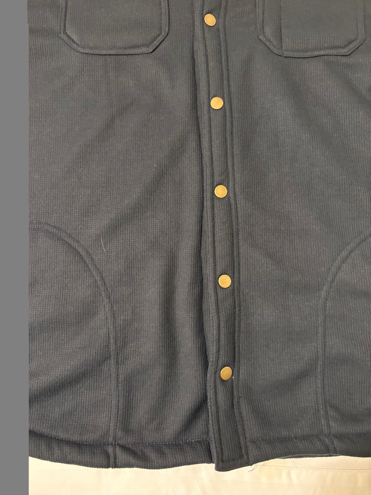 Maxxsel Outerwear Jacket 2XL Black Sherpa Lined Shirt Jacket Snap Front Flawed