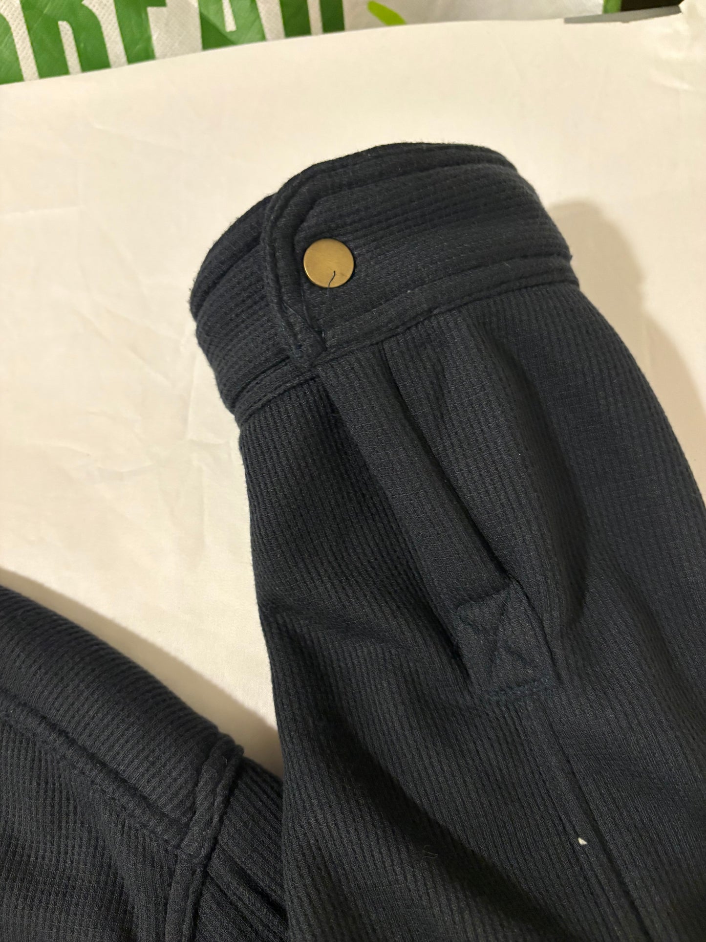 Maxxsel Outerwear Jacket 2XL Black Sherpa Lined Shirt Jacket Snap Front Flawed