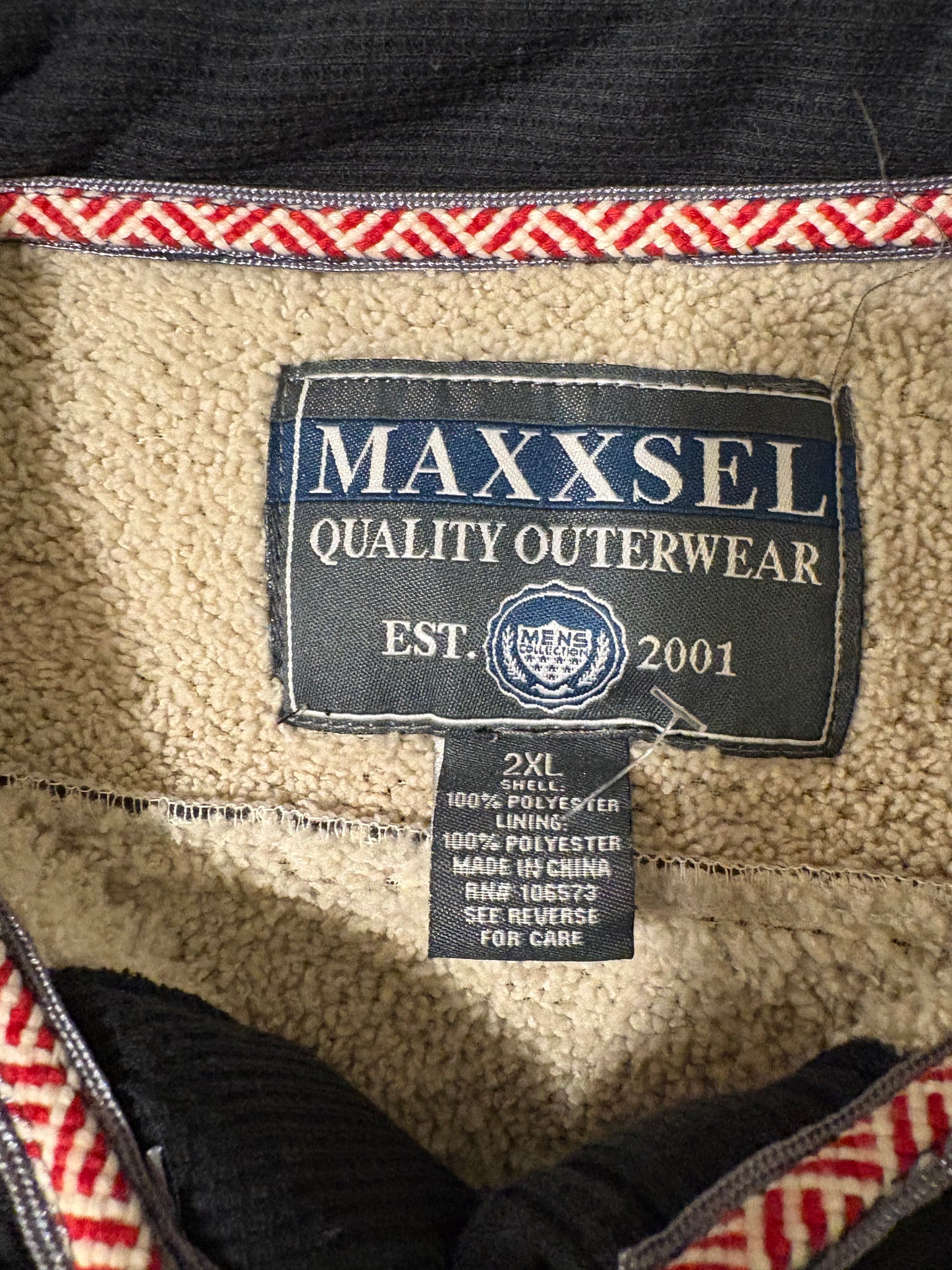 Maxxsel Outerwear Jacket 2XL Black Sherpa Lined Shirt Jacket Snap Front Flawed