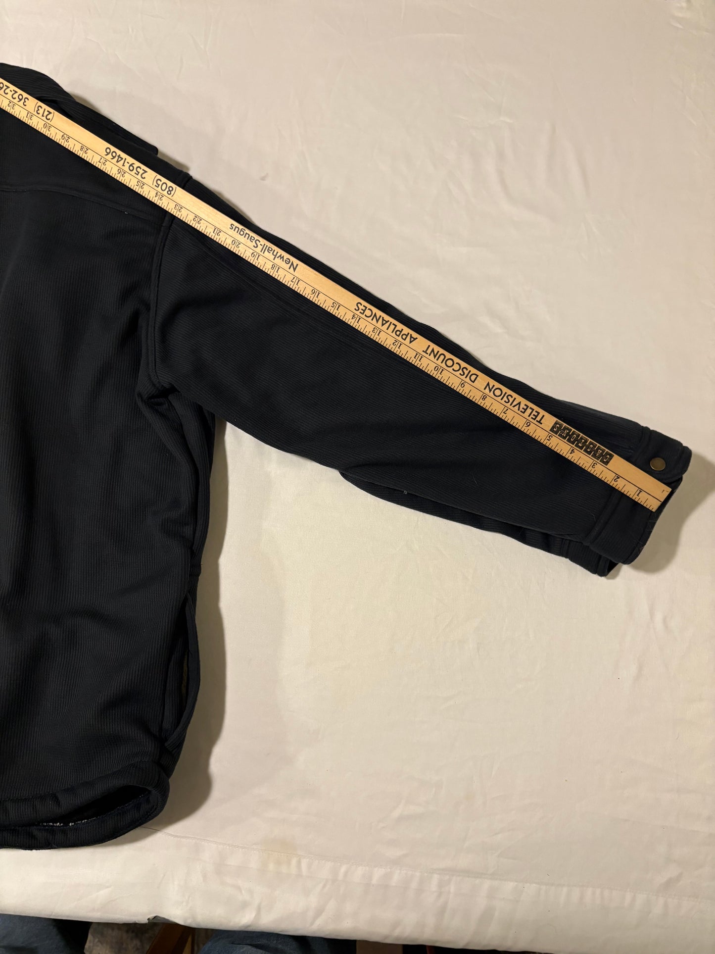 Maxxsel Outerwear Jacket 2XL Black Sherpa Lined Shirt Jacket Snap Front Flawed