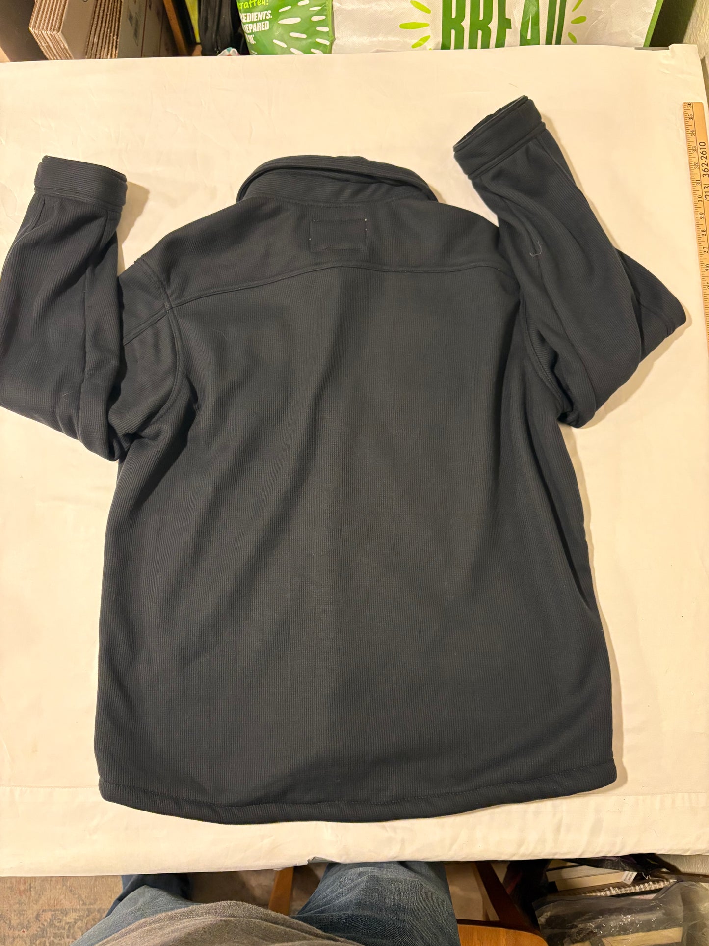 Maxxsel Outerwear Jacket 2XL Black Sherpa Lined Shirt Jacket Snap Front Flawed