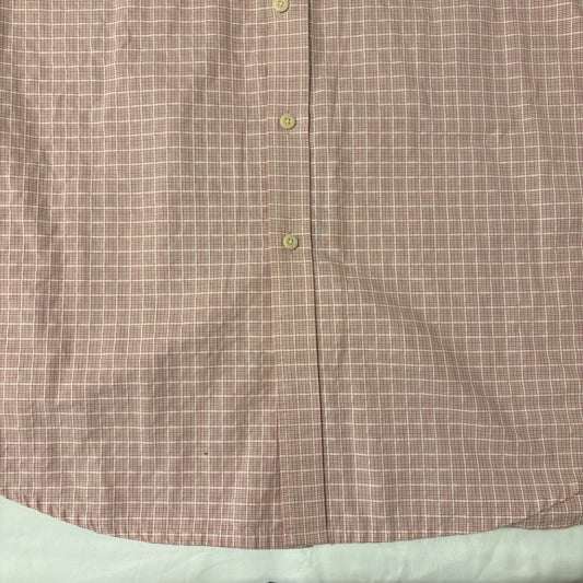 Joseph Abboud Red Plaid Dress Shirt Mens Cotton Long Sleeve Business Casual