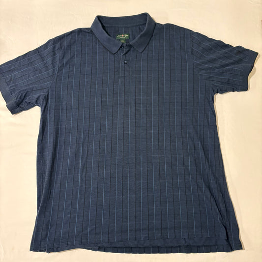 David Taylor Polo Shirt XXL Blue Grid Pattern Casual Knit Short Sleeve Lesotho