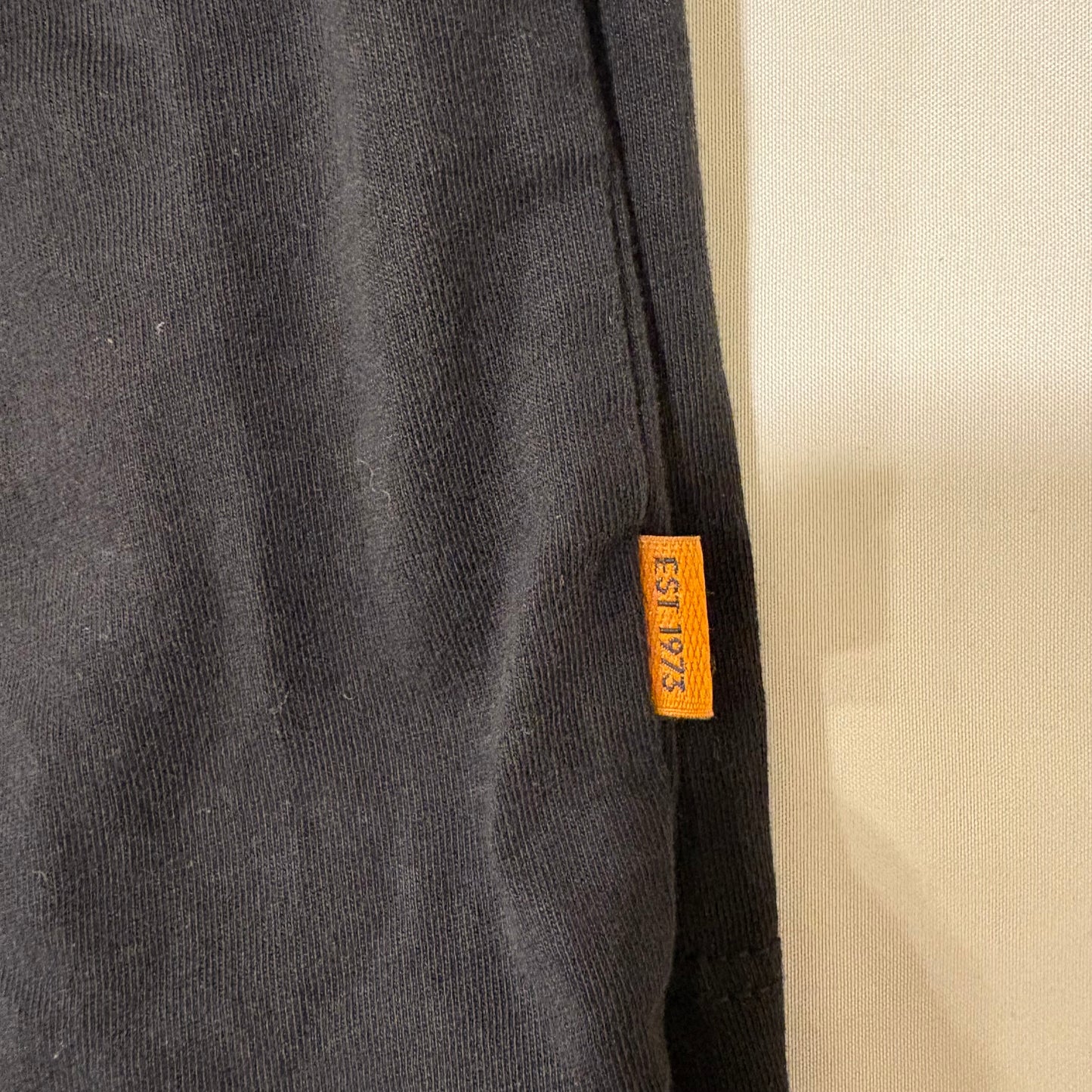 Timberland Long Sleeve Shirt XL Black Orange Logo Graphic Organic Cotton Tee