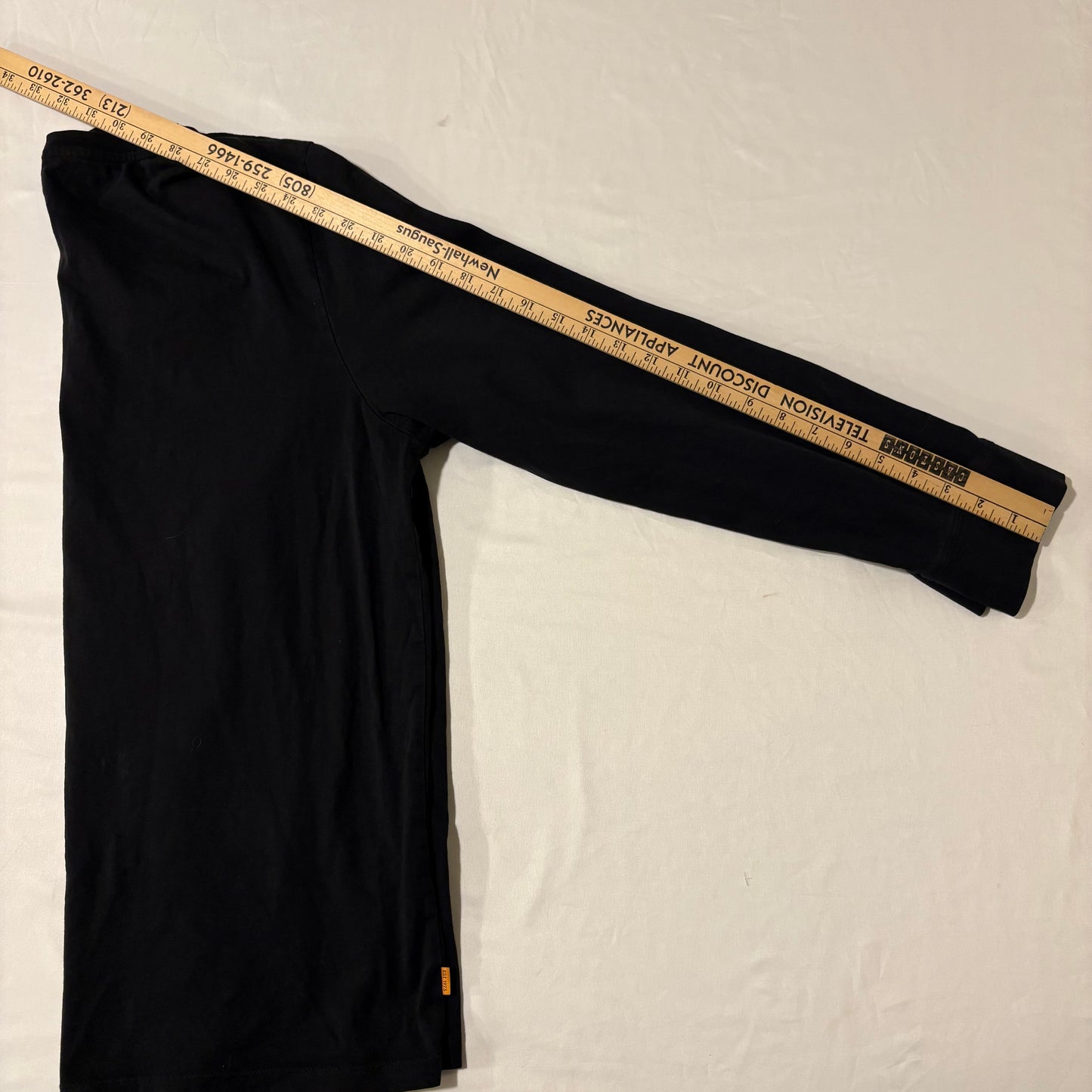 Timberland Long Sleeve Shirt XL Black Orange Logo Graphic Organic Cotton Tee