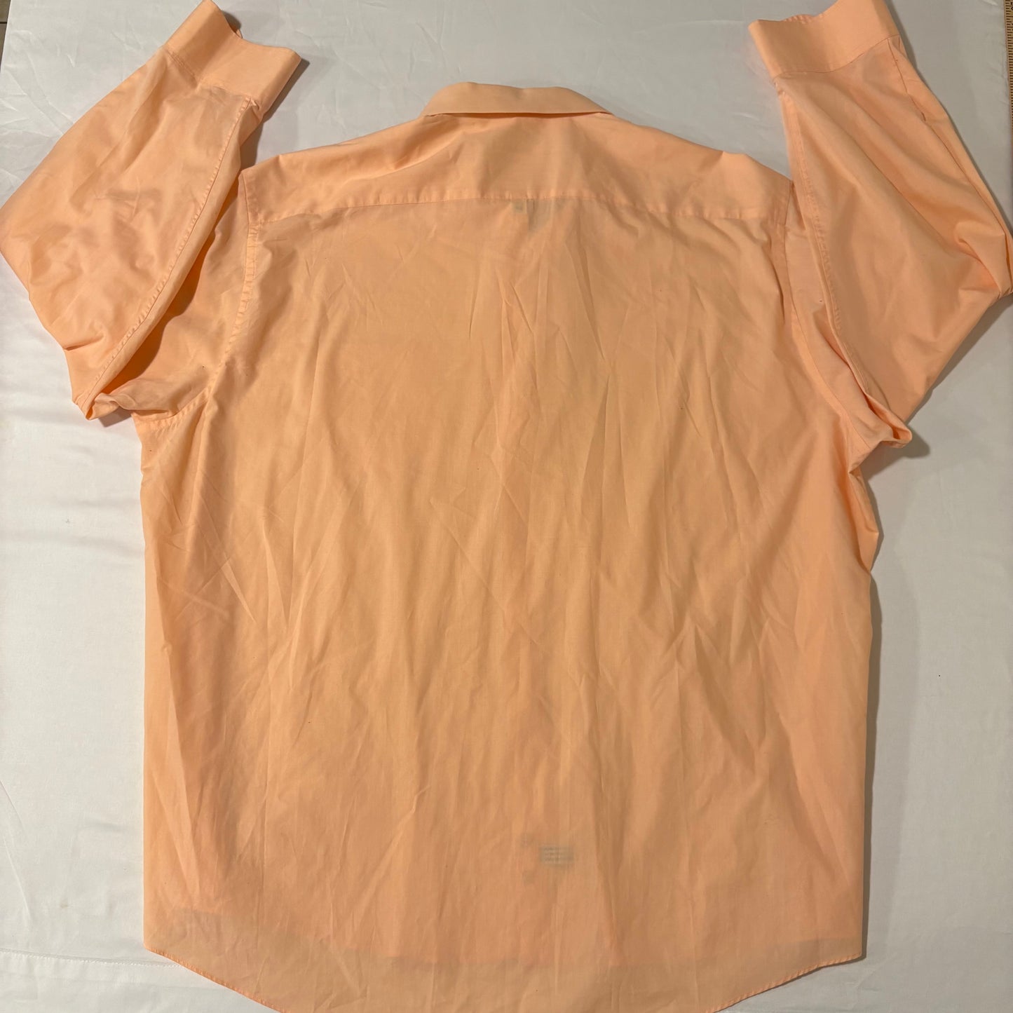 Pierre Cardin Dress Shirt XXL Peach Long Sleeve Button Front 18-18.5 34/35