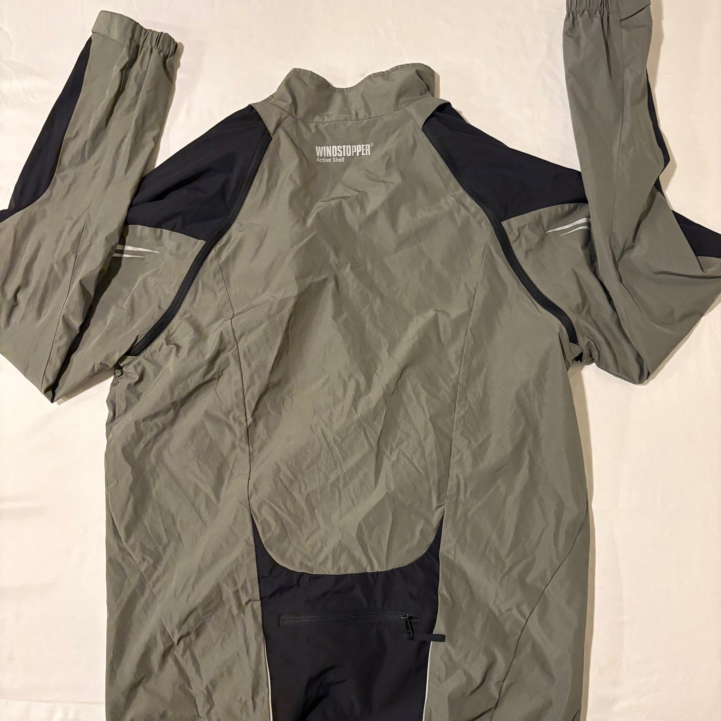 Gore Bike Wear Jacket Men’s K Windstopper Gray Black Zip Cycling Shell KXL
