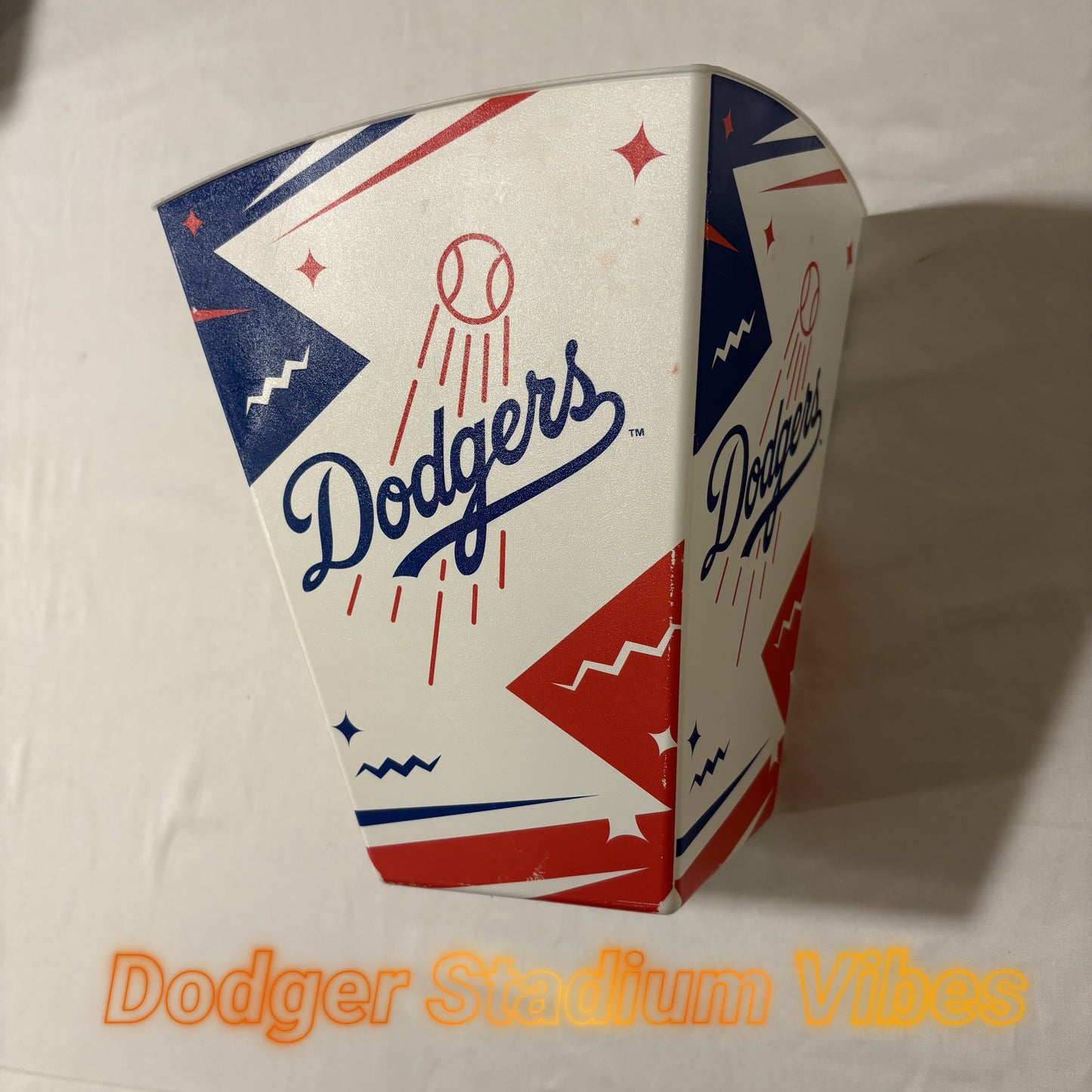 Los Angeles Dodgers Popcorn Bucket Stadium Souvenir Plastic MLB Snack Box
