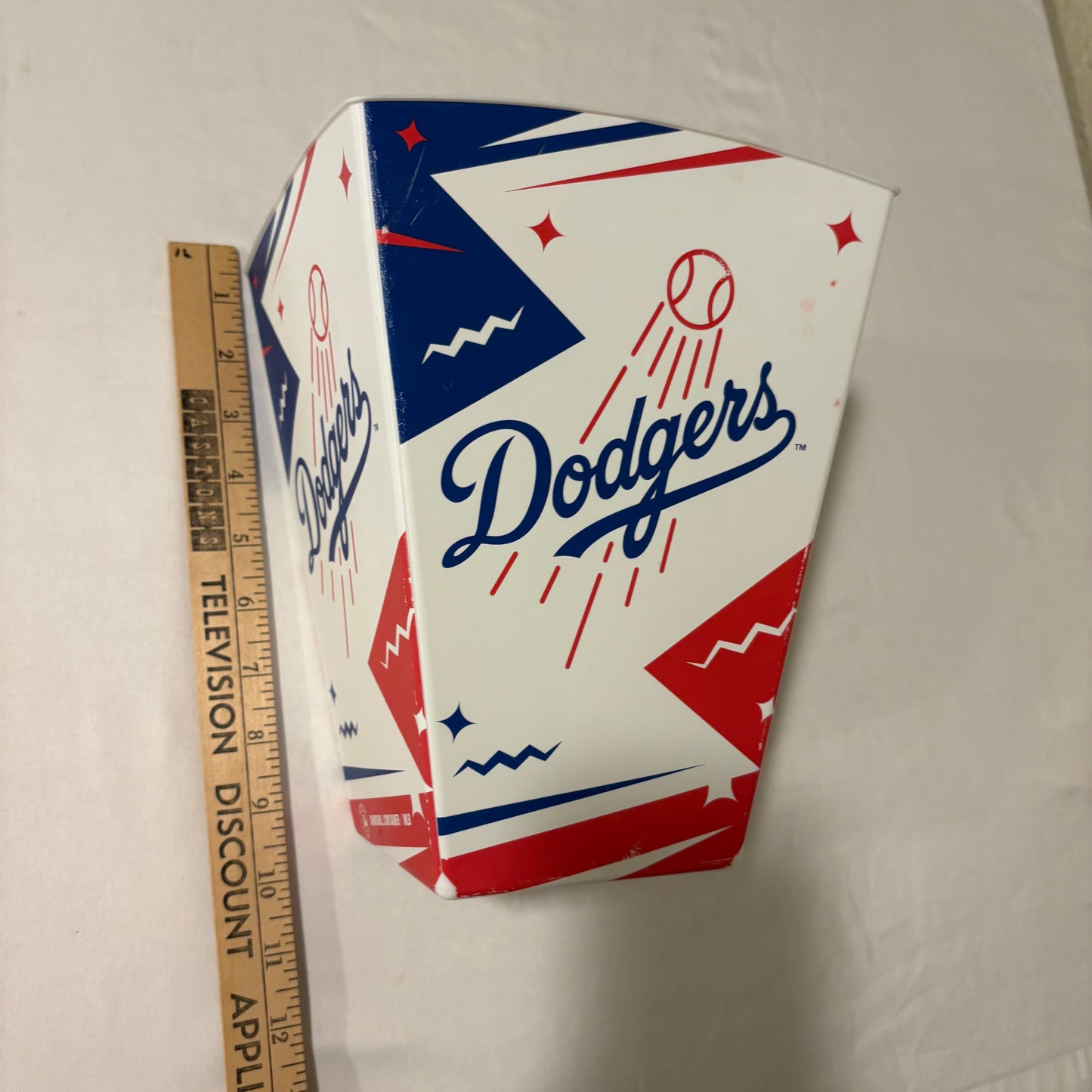 Los Angeles Dodgers Popcorn Bucket Stadium Souvenir Plastic MLB Snack Box