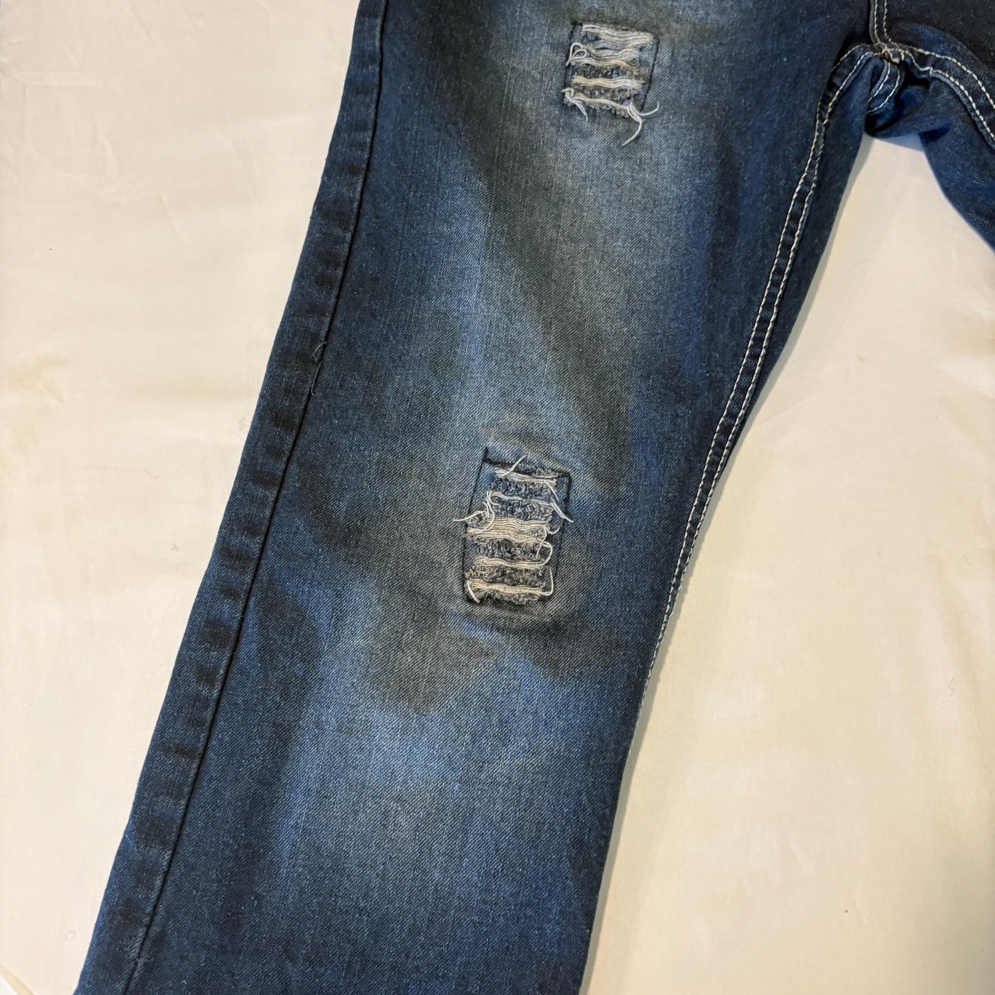 Mecca Jeans Mens 30x30 Blue Distressed Straight Leg Denim Vintage Y2K Style