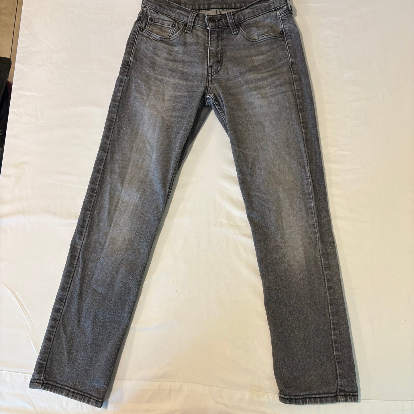 Levi's Mens Jeans W28 L30 Gray Slim Fit Denim Distressed Wash Tapered Leg