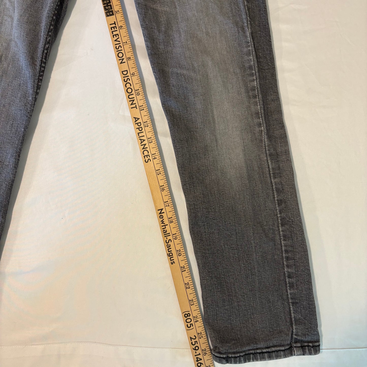 Levi's Mens Jeans W28 L30 Gray Slim Fit Denim Distressed Wash Tapered Leg