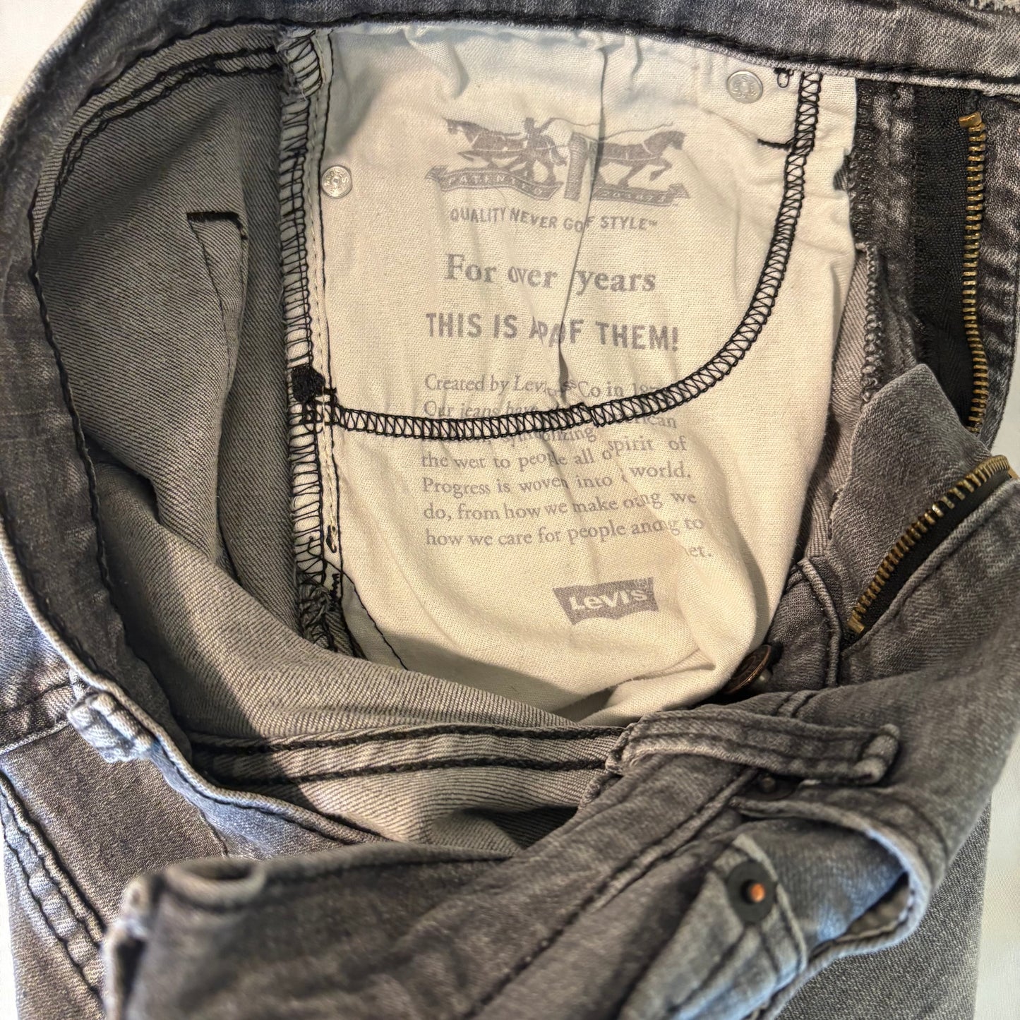 Levi's Mens Jeans W28 L30 Gray Slim Fit Denim Distressed Wash Tapered Leg