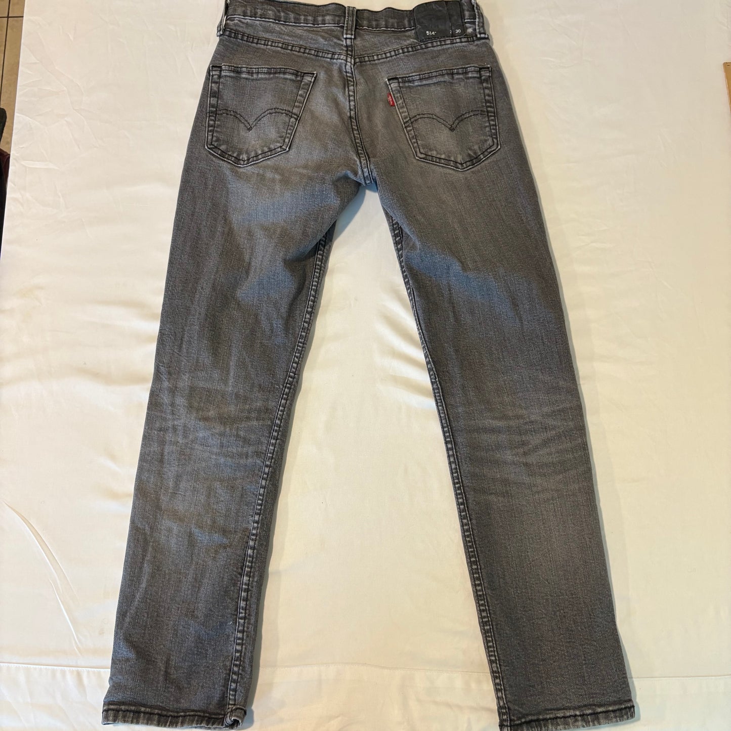 Levi's Mens Jeans W28 L30 Gray Slim Fit Denim Distressed Wash Tapered Leg