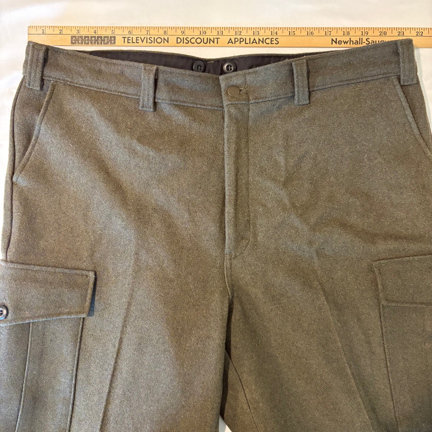Big Bill Wool Cargo Pants 42x33 Green Workwear Made in Canada Military Style