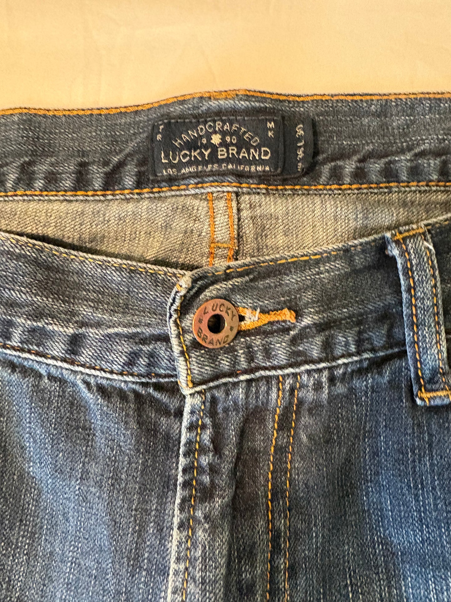 Lucky Brand 363 Vintage Straight Jeans Men’s 36x30 Blue Denim Distressed