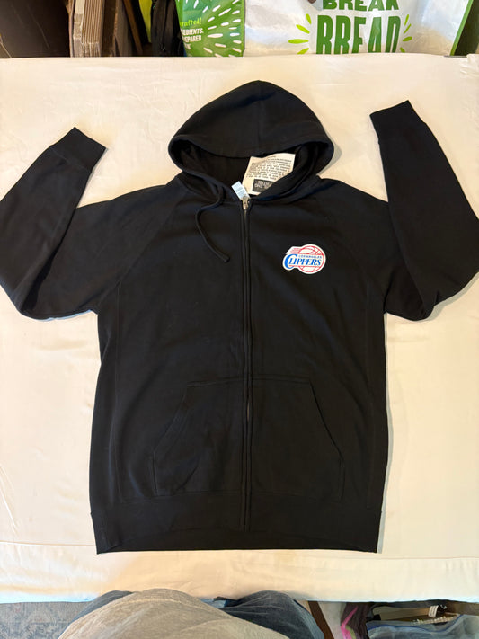 Vintage LA Clippers Lob City Hoodie Large Black Zip Up Sweatshirt NBA Gear