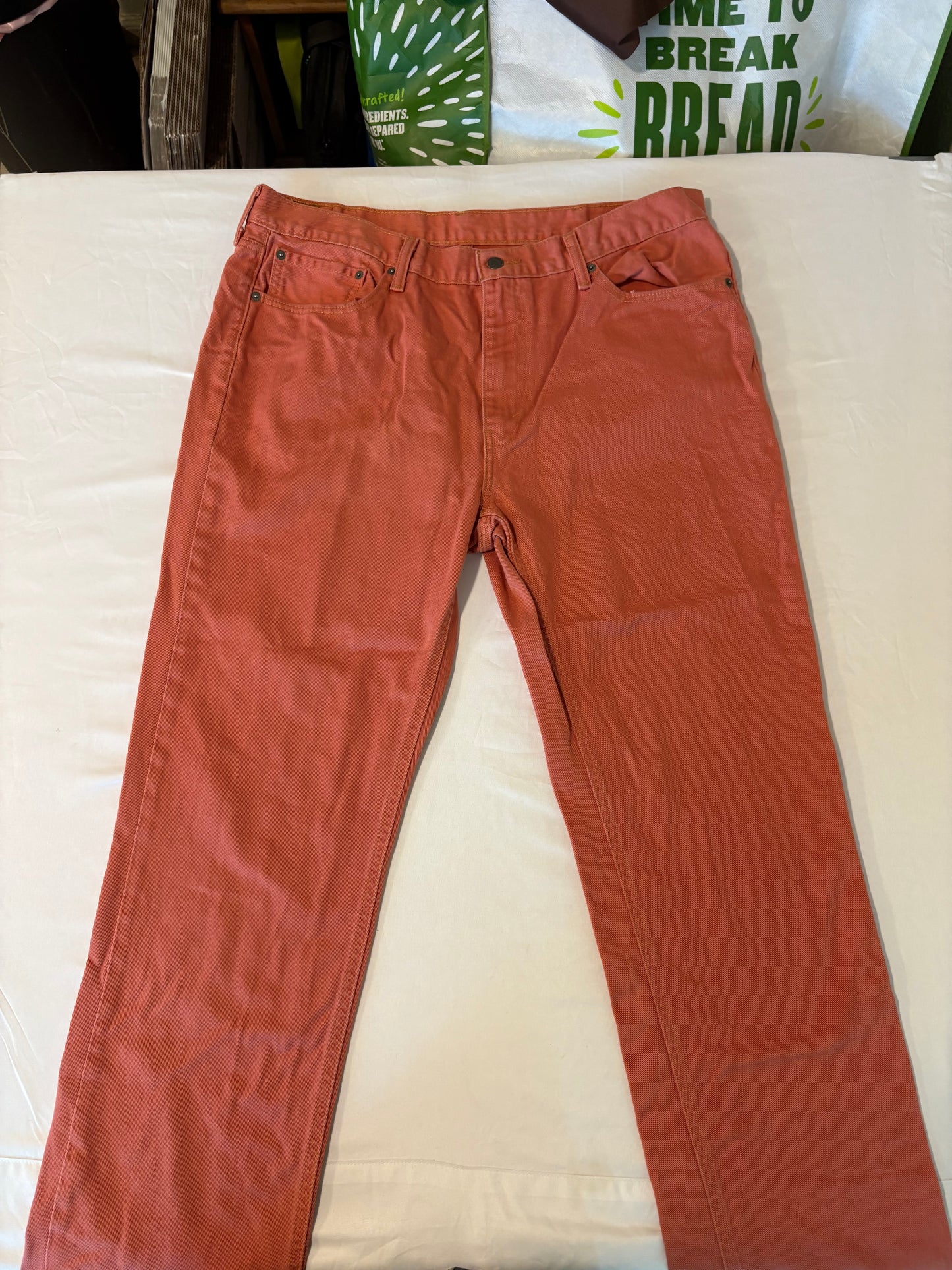 Levi’s 541 Athletic Fit Jeans 38x34 Coral Red Stretch Denim Straight Leg
