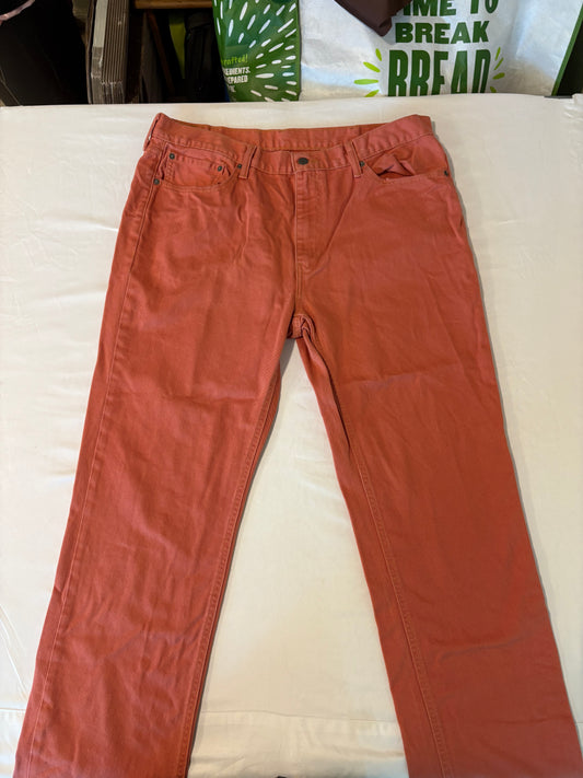 Levi’s 541 Athletic Fit Jeans 38x34 Coral Red Stretch Denim Straight Leg