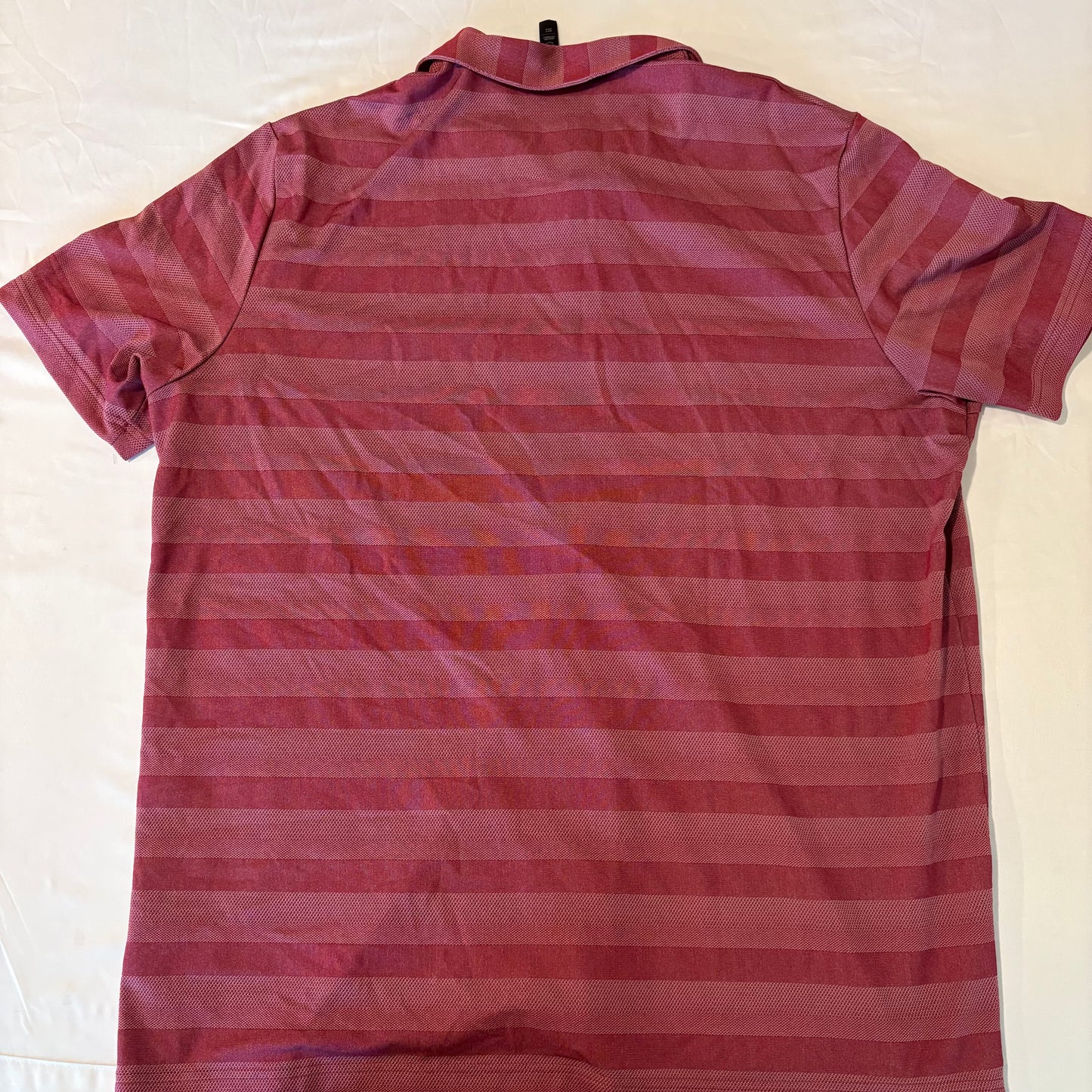 Adidas Golf Polo Shirt XL Red Striped Aeroready Performance Athletic Fit