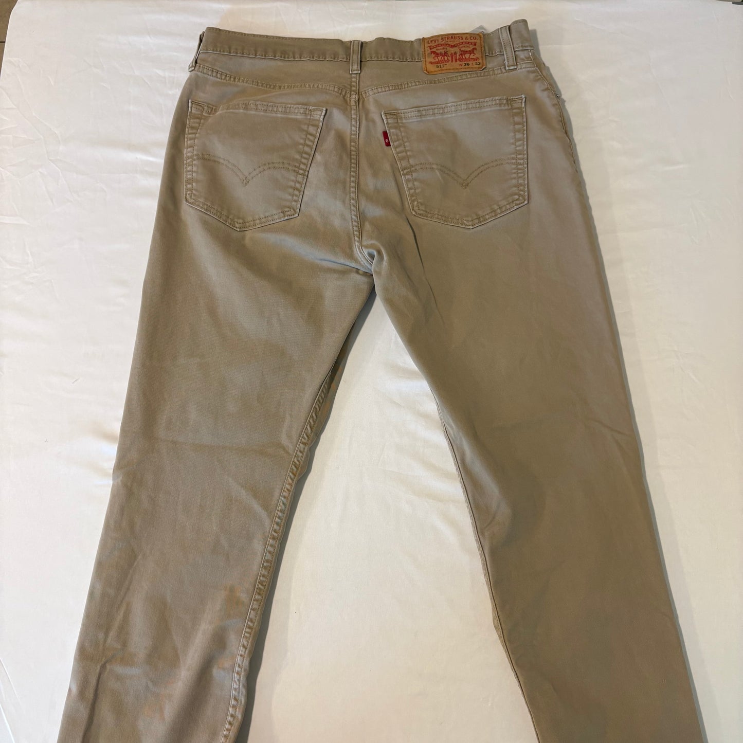 Levi’s 511 Slim Fit Khaki Jeans Pants Men’s W36 L32 Stretch Denim Casual