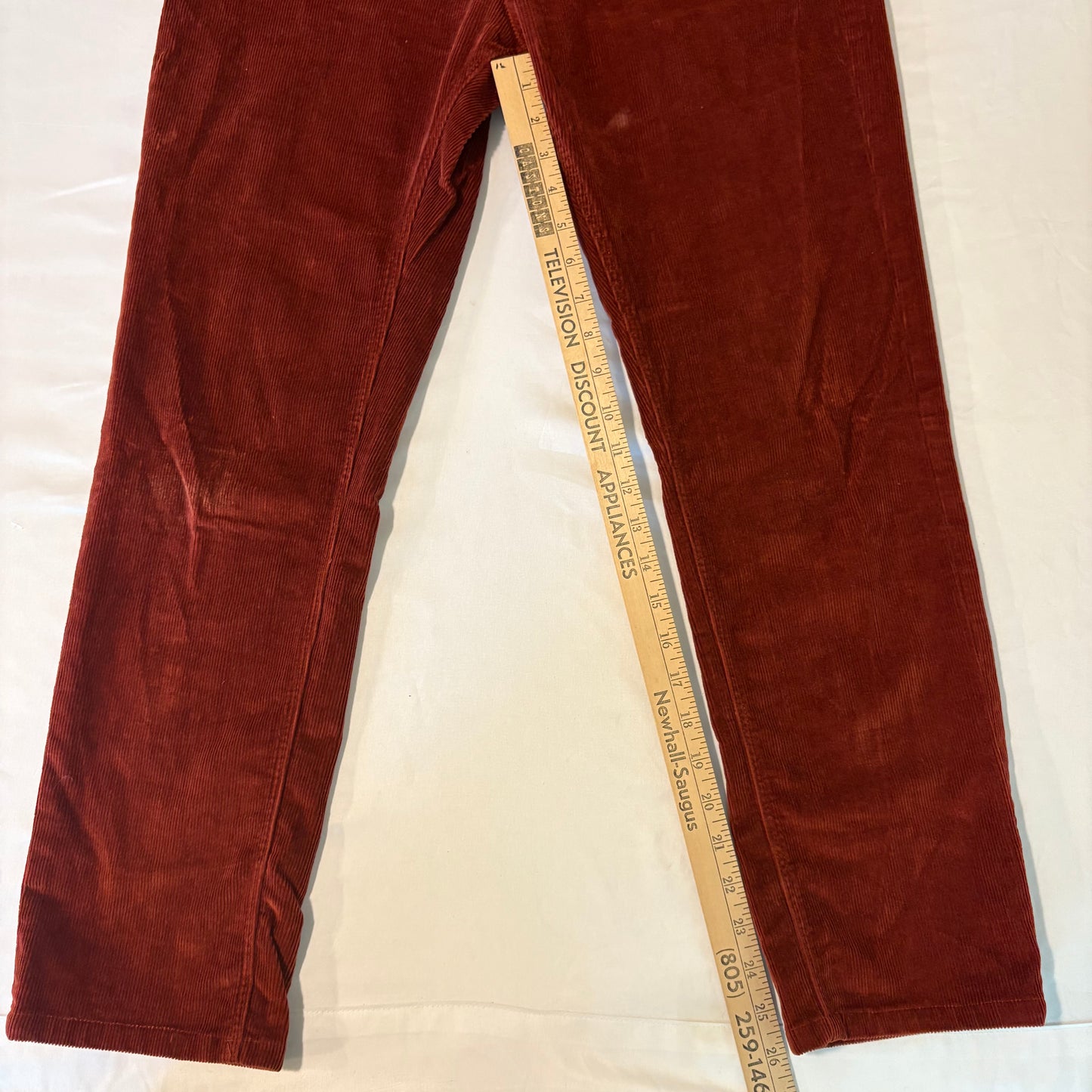 Michael Kors Parker Slim Fit Corduroy Pants Red 30x32 Men’s Fall Casual Wear