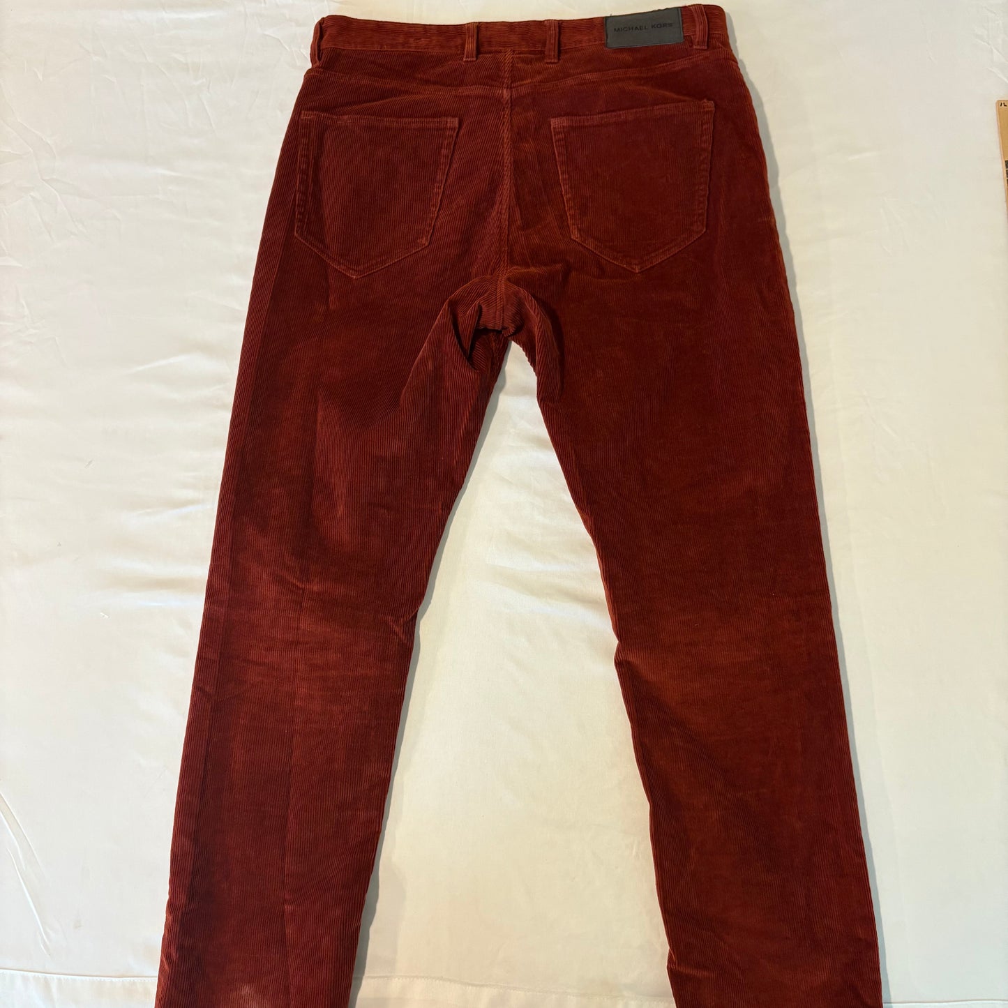 Michael Kors Parker Slim Fit Corduroy Pants Red 30x32 Men’s Fall Casual Wear