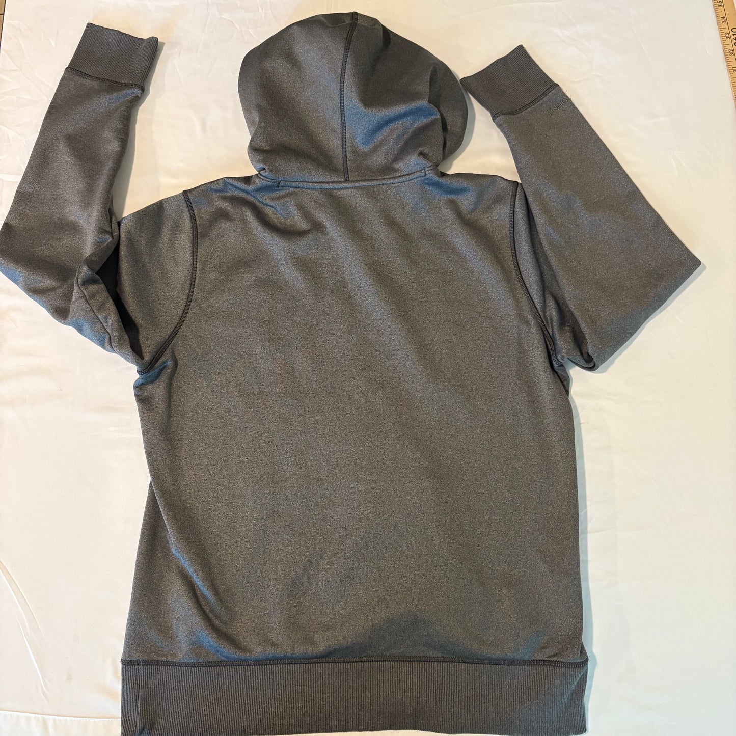 Under Armour Women’s Hoodie Pink Logo Gray Fleece Lined Size M Pullover
