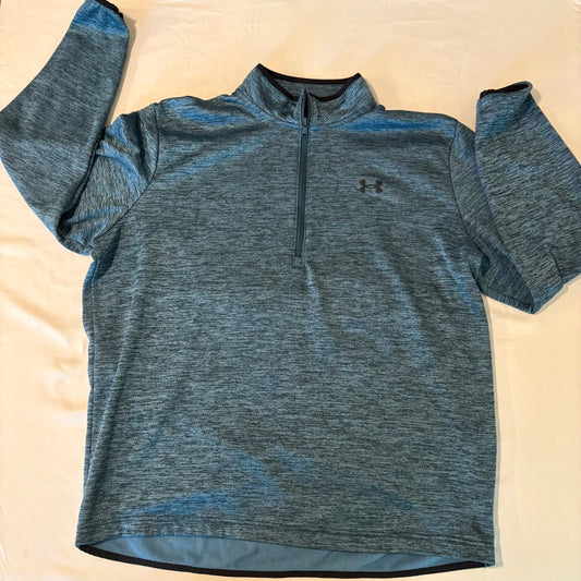 Under Armour Men’s XL Quarter-Zip Pullover Blue Fleece Lined Loose Fit ColdGear
