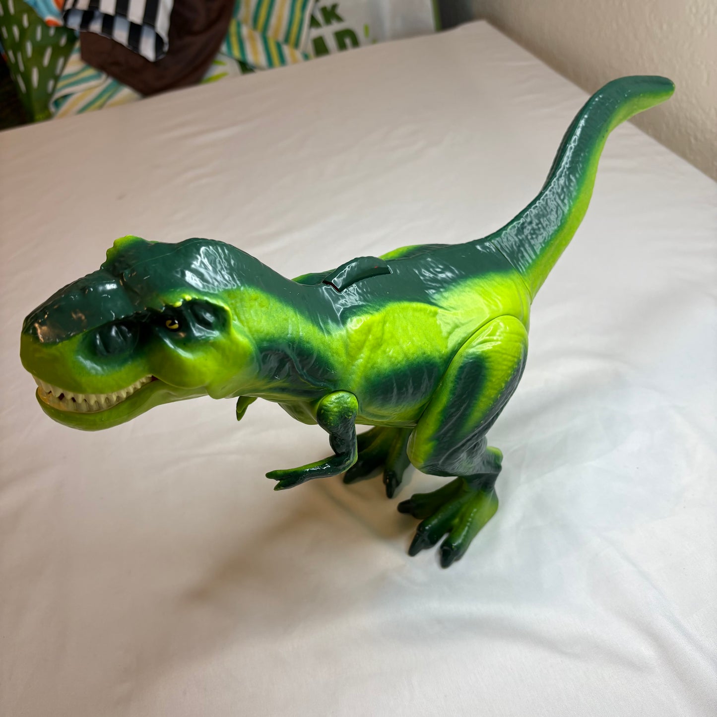 Large Green T-Rex Dinosaur Toy Figure 14" Realistic Jurassic Style Kids Play