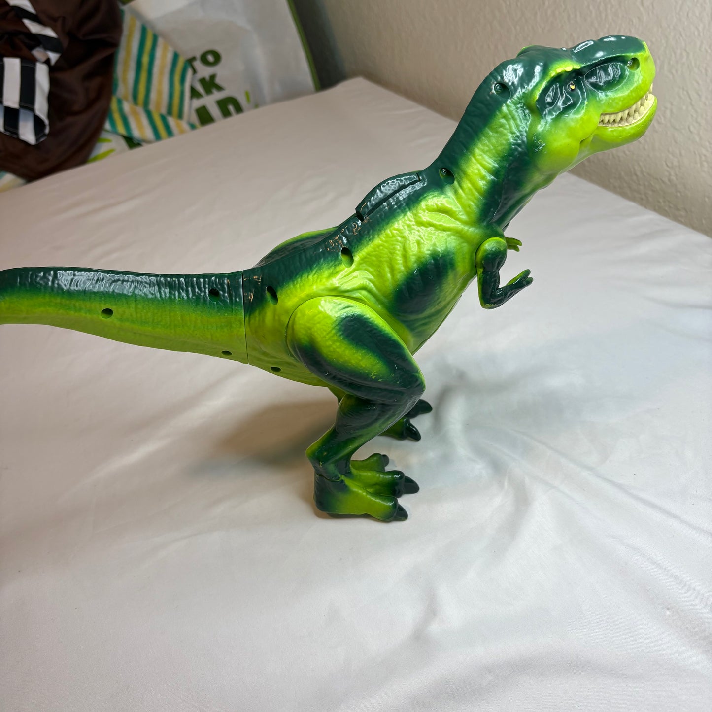 Large Green T-Rex Dinosaur Toy Figure 14" Realistic Jurassic Style Kids Play